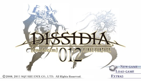 Dissidia 012: Duodecim Final Fantasy title screen for PSP